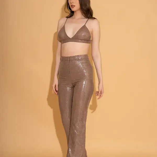 Grey Sequins Pants