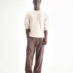 BAGGY FIT MULTIPOCKET CARGO STYLE DENIM HORK - BROWN
