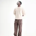 BAGGY FIT MULTIPOCKET CARGO STYLE DENIM HORK - BROWN