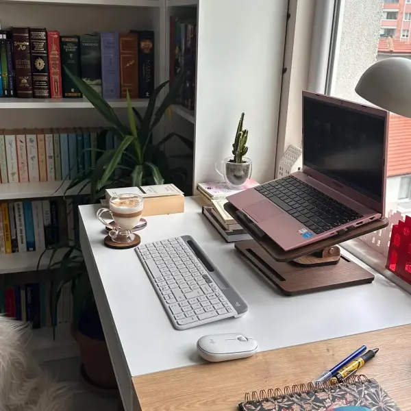 360 Degree Adjustable Wooden Book Stand & Laptop Stand
