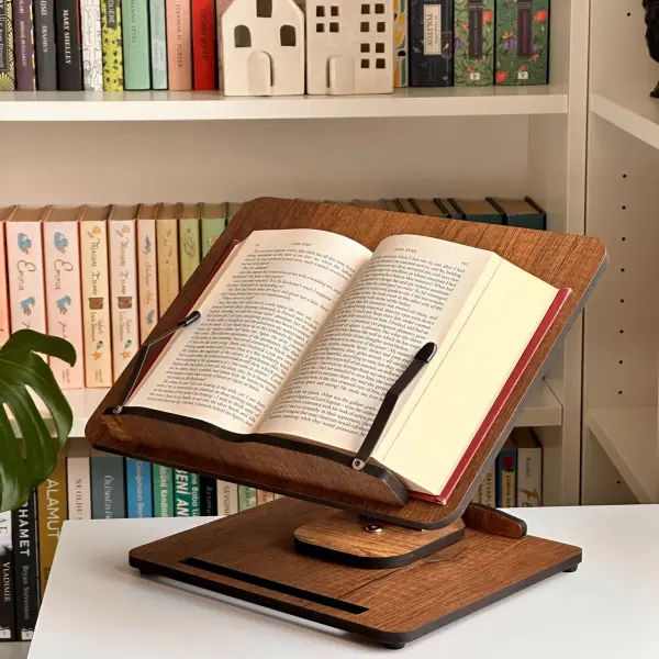 360 Degree Adjustable Wooden Book Stand & Laptop Stand