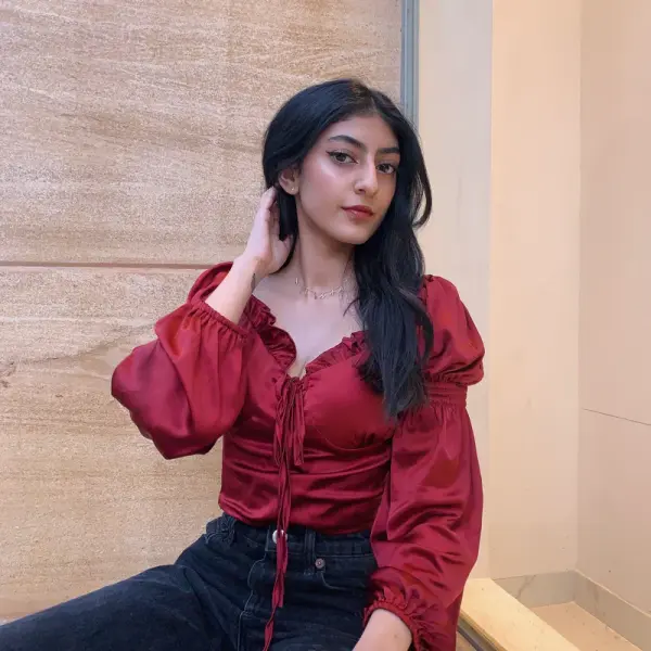 Elise maroon satin top