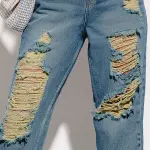 amber distressed women's slouchy jeans