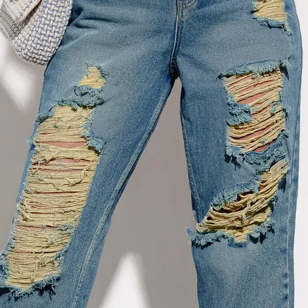 amber distressed women's slouchy jeans