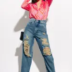amber distressed women's slouchy jeans