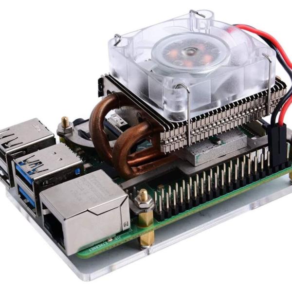 Low-Profile CPU Cooler with RGB Fan for RPi