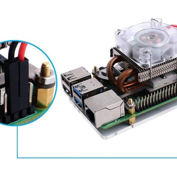 Low-Profile CPU Cooler with RGB Fan for RPi