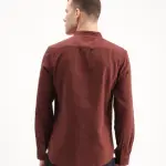 MANDARIN COLLAR DOUBLE LAYER SHIRT LAYERR-MD-26 - RUST