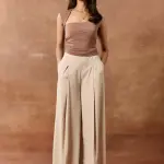 Kaeli Brown Asymmetric Seamless Crop Top