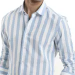 CABANA STRIPE SHIRT LEEDS - BLUE