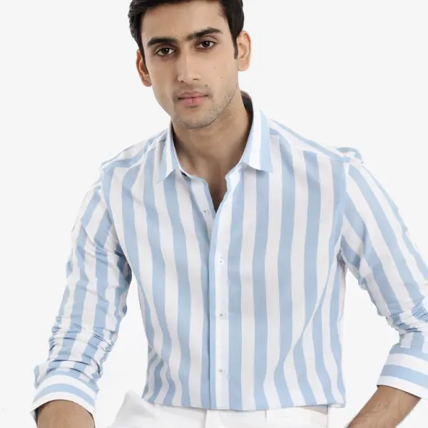 CABANA STRIPE SHIRT LEEDS - BLUE