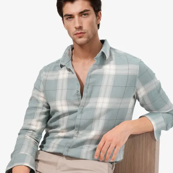 DUPPLIN CHECK SHIRTS MELFI - TEAL