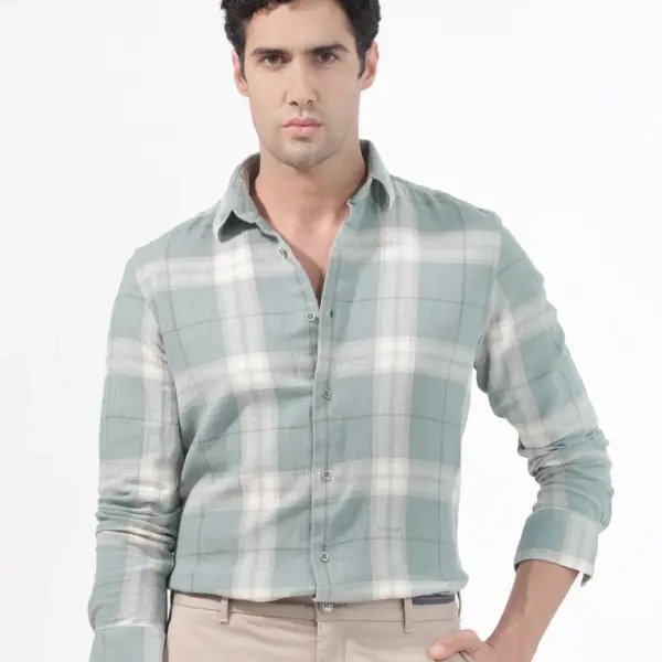 DUPPLIN CHECK SHIRTS MELFI - TEAL