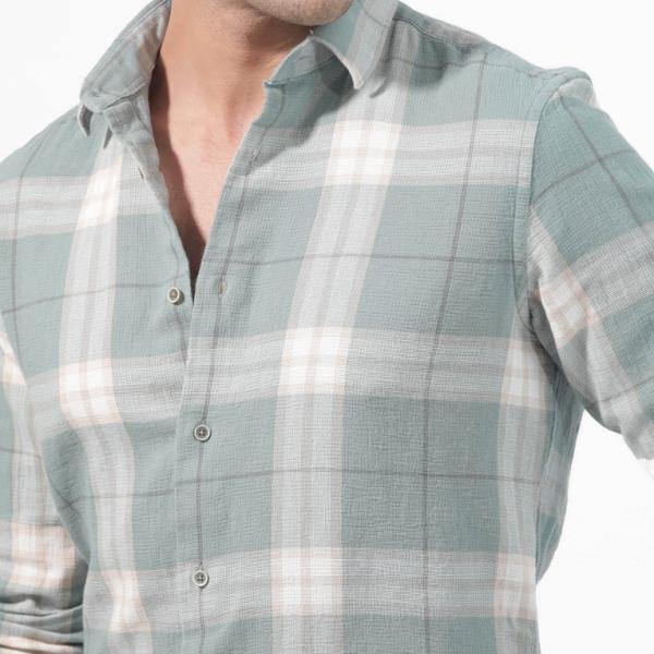 DUPPLIN CHECK SHIRTS MELFI - TEAL