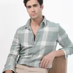 DUPPLIN CHECK SHIRTS MELFI - TEAL