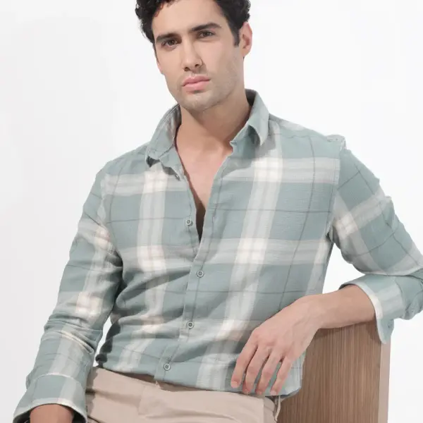 DUPPLIN CHECK SHIRTS MELFI - TEAL