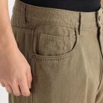 BAGGY FIT MID WASH SOLID DENIM NIOT - KHAKI