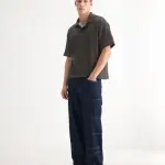 BAGGY FIT PLAIN JEANS ONYX - DARK BLUE