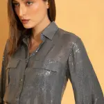 Pine Blue Sequins Shirt