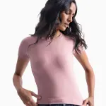 Pink Polyamide Fitted T-Shirt