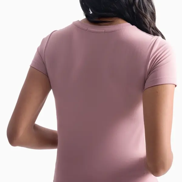 Pink Polyamide Fitted T-Shirt