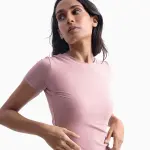 Pink Polyamide Fitted T-Shirt