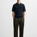 VERTICAL TEXTURED KNIT POLO SHIRT