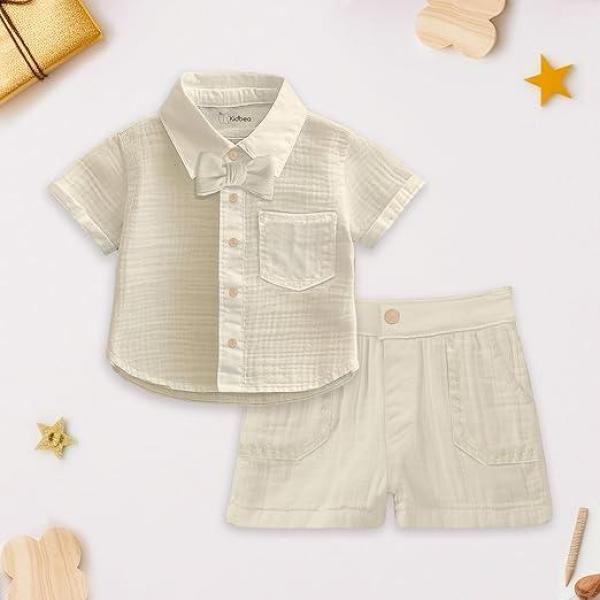 100% Linen Shirt & Shorts Co-ord Set for Kids