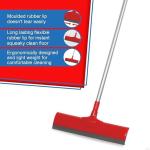 Telescopic Standee Floor Wiper | Adjustable Handle with Durable Rubber Blade (Red & Grey)