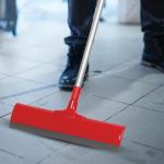 Telescopic Standee Floor Wiper | Adjustable Handle with Durable Rubber Blade (Red & Grey)