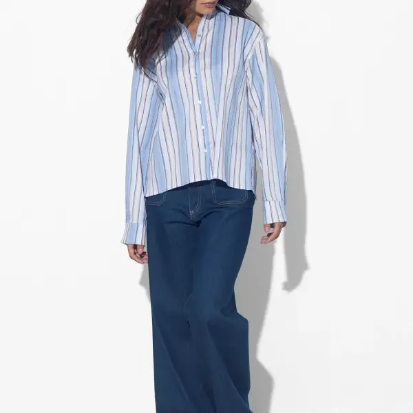 Blue Open Back Shirt