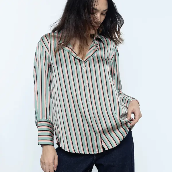 Multi Stripes Satin Shirt