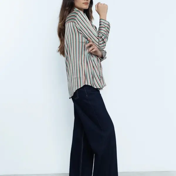 Multi Stripes Satin Shirt