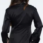 Black Fitted Satin Shirt
