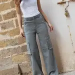 Sage Green Cargo Denim