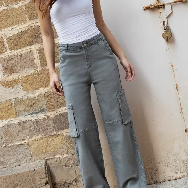 Sage Green Cargo Denim
