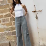 Sage Green Cargo Denim