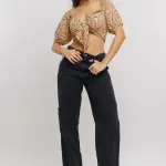 inky women's straight cargo jeans