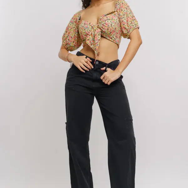 inky women's straight cargo jeans