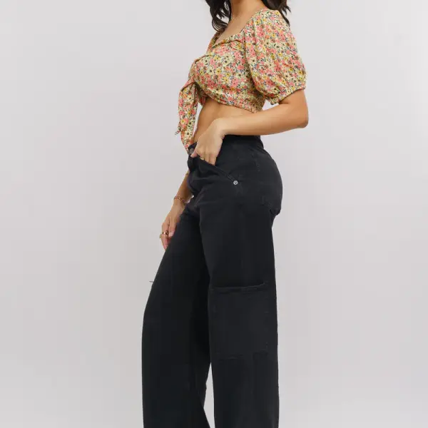inky women's straight cargo jeans