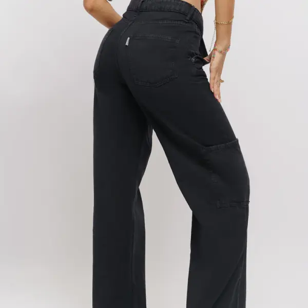 inky women's straight cargo jeans
