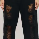 black ripped baggy jeans