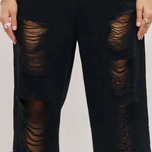 black ripped baggy jeans