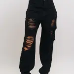 black ripped baggy jeans