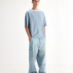 BAGGY FIT SOLID JEANS RUEI - LIGHT BLUE