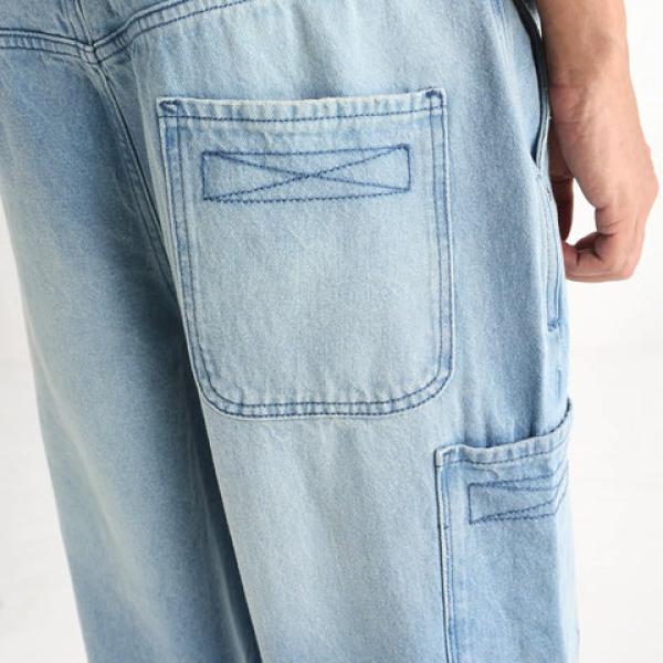 BAGGY FIT SOLID JEANS RUEI - LIGHT BLUE