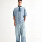 BAGGY FIT SOLID JEANS RUEI - LIGHT BLUE