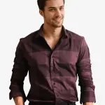 TONAL CHECK SHIRT SANTHE - MAROON