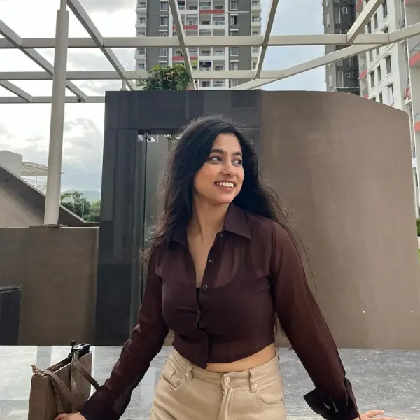Trixie brown mesh shirt top