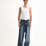 OVERSIZED DENIM WITH DRAW CORD STRITO - LIGHT BLUE